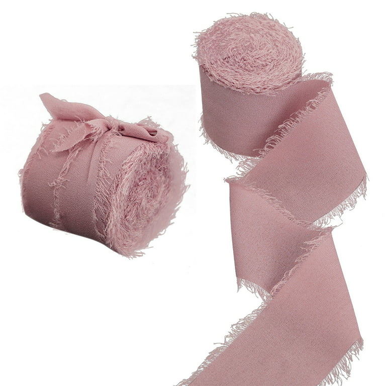 Pink Frayed Edge Chiffon Ribbon