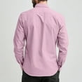 thumbnail image 4 of WTOBBY Men's Classic Button-Down Long Sleeve Shirt in Loose Fit, Timeless Design for Casual and Business Casual Occasions and Comfort,Pink 3XL, 4 of 7