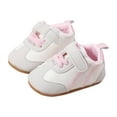 thumbnail image 6 of Quealent Baby Boys Girls Leather PRE-Walking Sneakers Toddler Anti-Slip Rubber Sole Lightweight First Step Shoes Pink for Size 4, 6 of 9