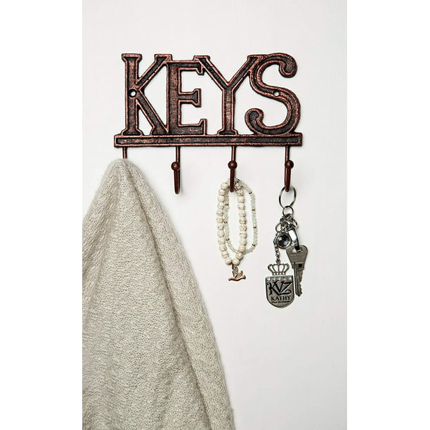 Key Holder Keys Wall Mounted Hook Rustic Western Cast Iron Hanger Decorative Organizer Rack With 4 Hooks S And Anchors 6x8 Inches By Comfifyâ Com - Key Wall Holder Rack