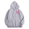 thumbnail image 5 of felwors Preppy Hoodie Oversized Sweatshirt for Women Letter Graphic Long Sleeve Drawstring Pullover Y2k Hoodies Grey, L, 5 of 6