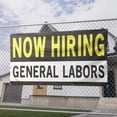 thumbnail image 2 of Now Hiring General Labors 13 oz Heavy Duty Vinyl Banner General Labor Jobs Available Help Wanted Sign for Business Advertising Indoor/Outdoor Single-Sided with Metal Grommets (4x10 ft, Bk & Wh & Ye), 2 of 6