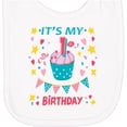 thumbnail image 2 of Inktastic Colorful Cupcake and Confetti Girls 1st Birthday Newborn Bib, 2 of 3