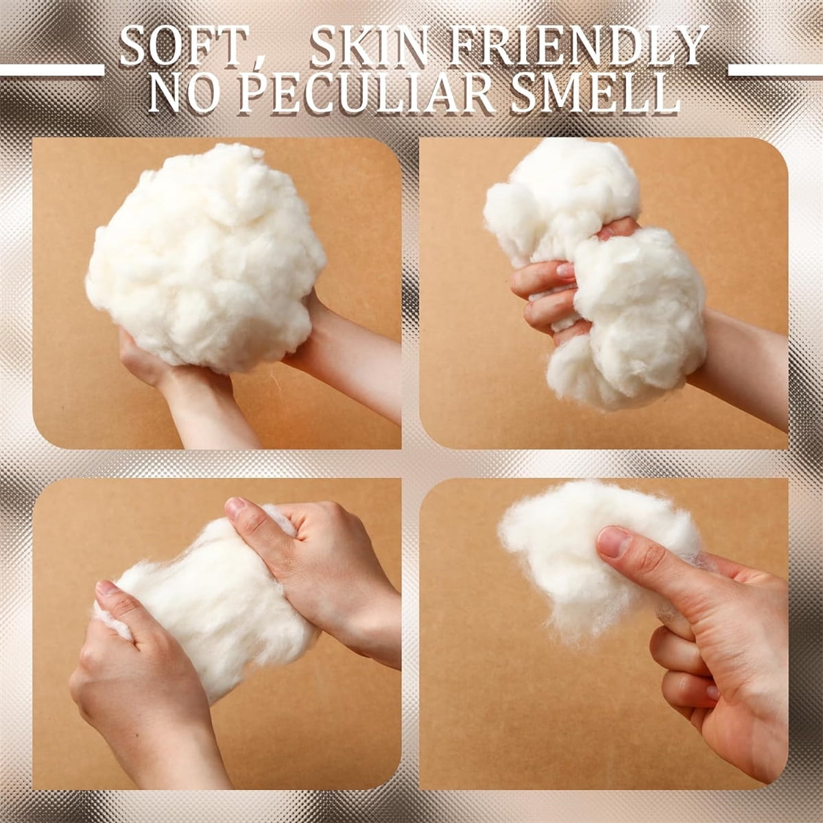 Polyester Fiber Fill 300 G/Pack,White Polyester Fiber Cotton Stuffing,Cotton Filling for Pillow,Fiber Batting for Upholstery Couch Dolls,Clean Cotton for Art Crafts Stuffed Animals Filler