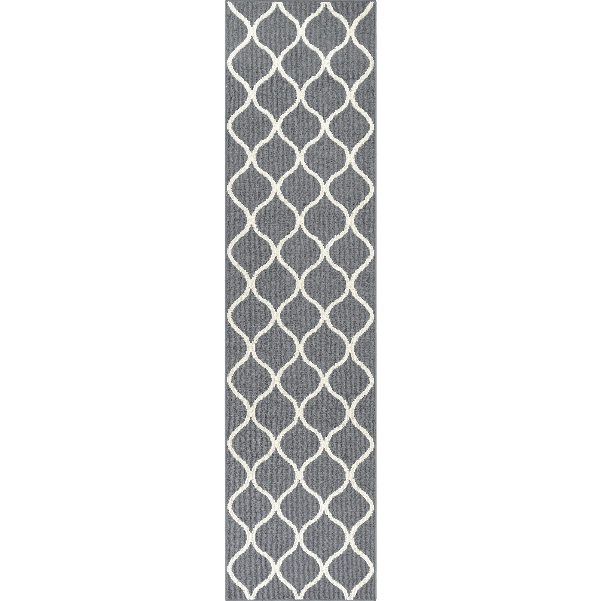 Sheridan Fret Hallway Runner Rug, Gray 2'6" x 10'