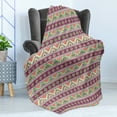 thumbnail image 4 of Aztec Soft Flannel Fleece Throw Blanket, Vibrant and Pattern of Horizontal Orient Aztec Motifs, Cozy Plush for Indoor and Outdoor Use, 50" x 60", Multicolor, by Ambesonne, 4 of 5