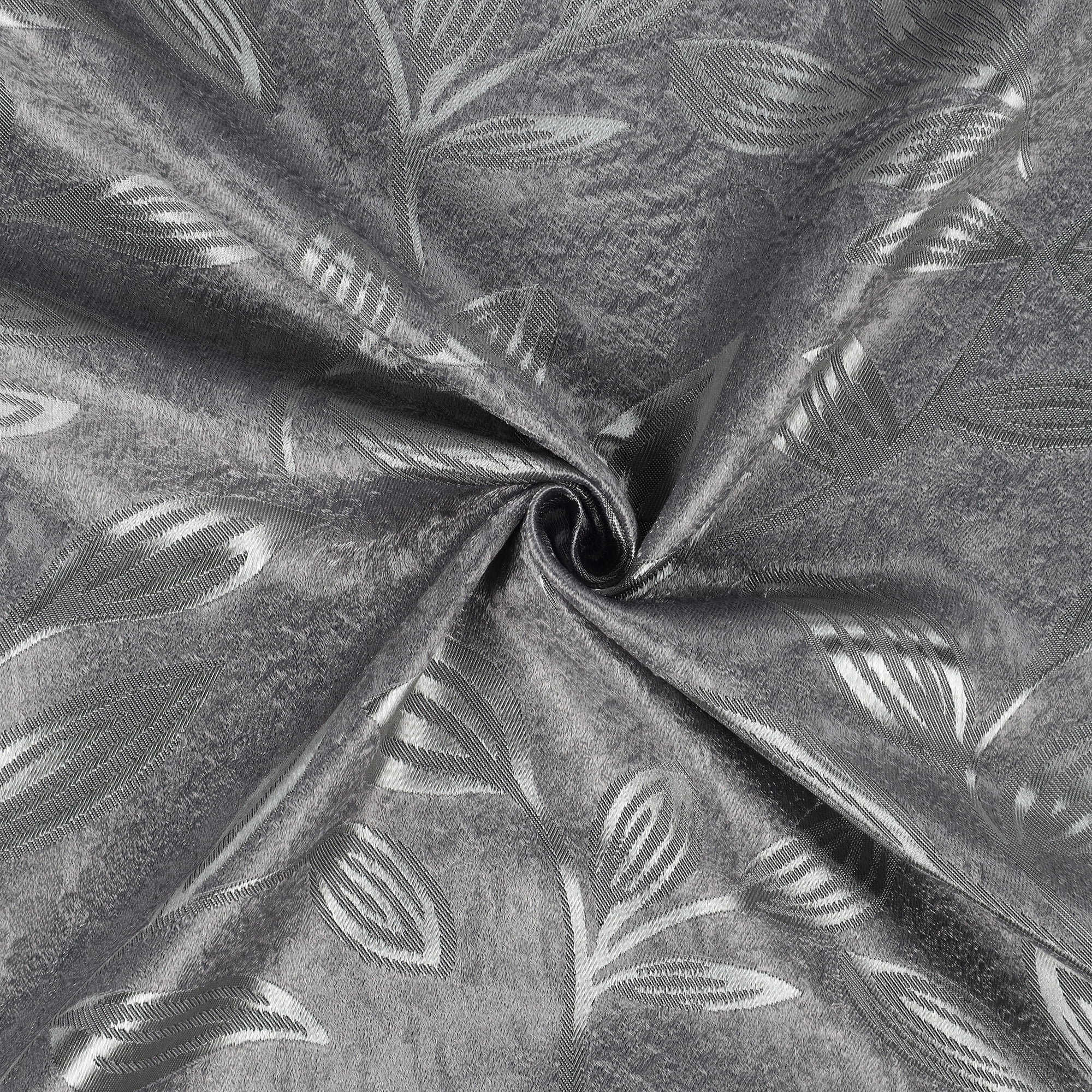 Superior Blackout Leaves Back Tab Curtains Set of 2, Light Filtering Curtain Panel Set, Nickel Black, 52"W x 84"L