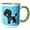 Green/White, variant on 3drose, Cute Black Poodle Blue Paw Print Background, 11oz Two-tone Black Mug