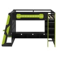 thumbnail image 4 of taoruifang green Full Size Wood Loft Bed with Desk, Multi-storage Shelves and RGB Light, 4 of 18