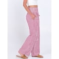 thumbnail image 5 of ANRABESS Women's Gingham Palazzo Pants, High Waisted Wide Leg Lounge Pants with Pockets, Casual Summer Beach Vacation Pants, Red White Stripe Medium, 5 of 9