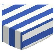 SheetWorld Fitted 100% Cotton Percale Play Yard Sheet Fits BabyBjorn Travel Crib Light 24 x 42, Royal Blue Stripe