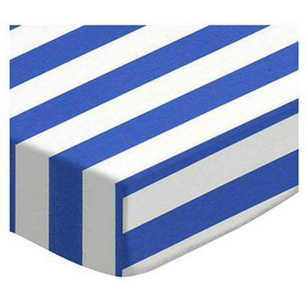 SheetWorld Fitted 100% Cotton Percale Play Yard Sheet Fits BabyBjorn Travel Crib Light 24 x 42, Royal Blue Stripe