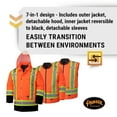 thumbnail image 4 of Pioneer Winter 7-in-1 Parka Jacket - High Vis Waterproof Safety Jacket with Detachable Hood - Stay Warm in -46C - Orange, 4 of 8