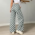 thumbnail image 6 of Njagoc3 Wide Leg Pants for Women | Drawstring Waist Checkered Trousers with Side Pockets | Relaxed Loose Fit for Fall Casual Daily Wear & Vacation Outings，Gray，S, 6 of 6