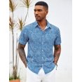 thumbnail image 4 of COOFANDY Men's Beach Shirts Short Sleeve Button Up Floral Summer Hawaiian Shirts for Men, 4 of 6