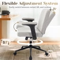 thumbnail image 5 of IPKIG Ergonomic Office Chair with Wheels and Flip-Up Arms, Wide Seat Swivel Desk Chair for Home Office, Computer, Vanity in Linen Gray, 5 of 9