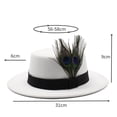 thumbnail image 3 of XIAOCHA Mens Feather‑Accent Fedora Hat Short‑Brim Western Hat Party Headwear,Pink, 3 of 4