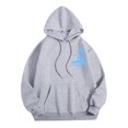 thumbnail image 5 of NinXxx Women's Letter Graphic Drawstring Hoodie Long Sleeve Pullover Light Gray XXXL, 5 of 6