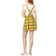 thumbnail image 3 of Vestido de tirantes ajustables de cuadros para mujer Inspire Chic S Amarillo, 3 of 8