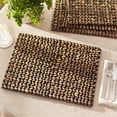 thumbnail image 4 of Fennco Styles Natural Woven Water Hyacinth Rectangular Placemats - Set of 4 (Black), 4 of 5