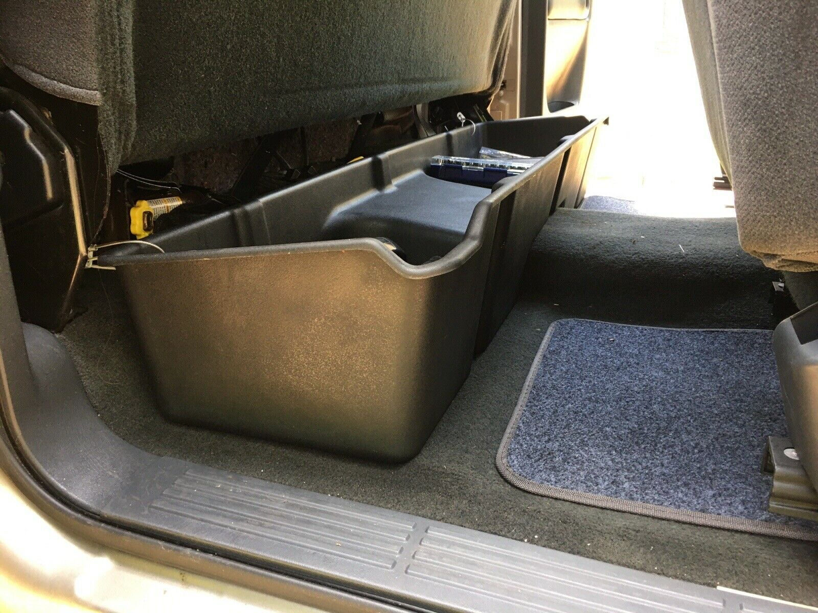 Kojem Under Seat Storage Box Fits 1999-2006 Chevy/GMC Silverado/Sierra Extended Cab & 2007 Classic Models Underseat Container System Black