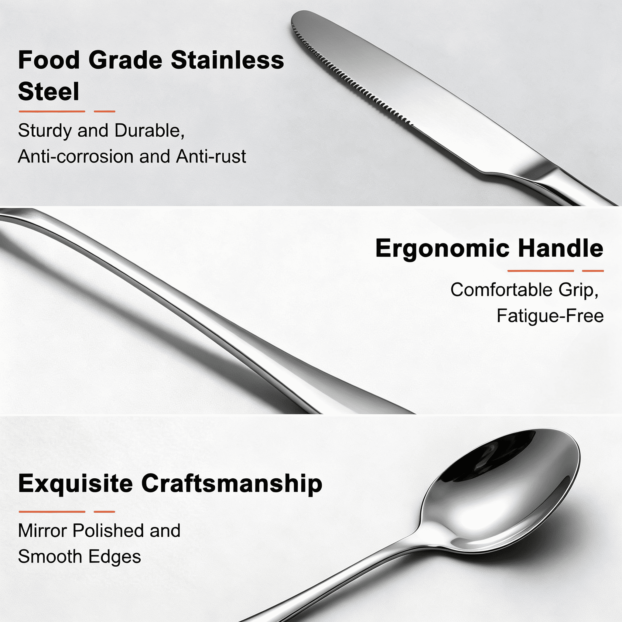 CISILOV 24‑Piece Silverware Set for 4, Stainless Steel Flatware Cutlery Utensil Set with Serrated Steak Knives, Include Forks Spoons Knives, Mirror Polished Utensils for Home Kitchen Dining