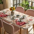 thumbnail image 3 of Christmas Table Cloths for 3 Foot Rectangle Tables, Winter Xmas Snowman Sugar Ice Cream Vintage Patio Waterproof Elastic Fitted Tablecloths, Washable Rectangular Table Cover for Camping, 3 of 8