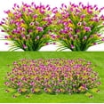 thumbnail image 3 of 6 Bundles Artificial Flowers for Outdoors, Fake Calla Lily Flowers UV Resistant Faux Greenery Plants Outdoor for Spring Summer Garden Porch Window Box Wedding Decor, Fuchsia, 3 of 7
