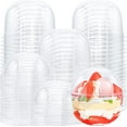 thumbnail image 1 of Paquete de 50 vasos de plástico transparente de 250 ml con tapas abovedadas, 1 of 4