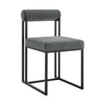 thumbnail image 2 of Dining Chairs - Modern Fabric & Metal Set of 2 - Matte Black & Gray - Easy Comfort, 2 of 9
