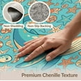thumbnail image 6 of ODIKA 9'x12' Washable Area Rug Turtle Tropical Cartoon Ocean Design With Starfish Trim Whale And Sea Playful for Dining Room, Basement, Large Office, Non-Slip Chair-Friendly, 6 of 7