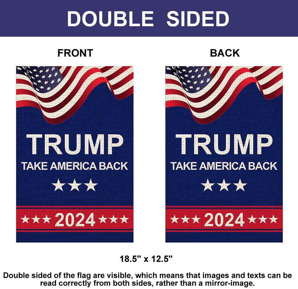 Donald Trump 2024 American President Keep Great Burlap Garden Flag for sale online 