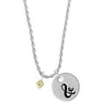 thumbnail image 1 of Delight Jewelry Goldtone Mini March - Hot Blue Crystal Heart Silvertone Script Initial Disc - & - Charm Necklace, 20"+3", 1 of 4