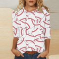 thumbnail image 2 of Raeneomay 3/4 Length Sleeve Womens Tops Ladies Saint Patrick Casual Round Neck T-Shirt Loose Top, 2 of 5