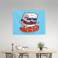 thumbnail image 2 of Hirioo Sushi Salmon Surfing Print Tapestry Lightweight Fabric for Bedroom Aesthetic Home Wall Dorm Décor Living Room Decor 29x37 Inch, 2 of 8