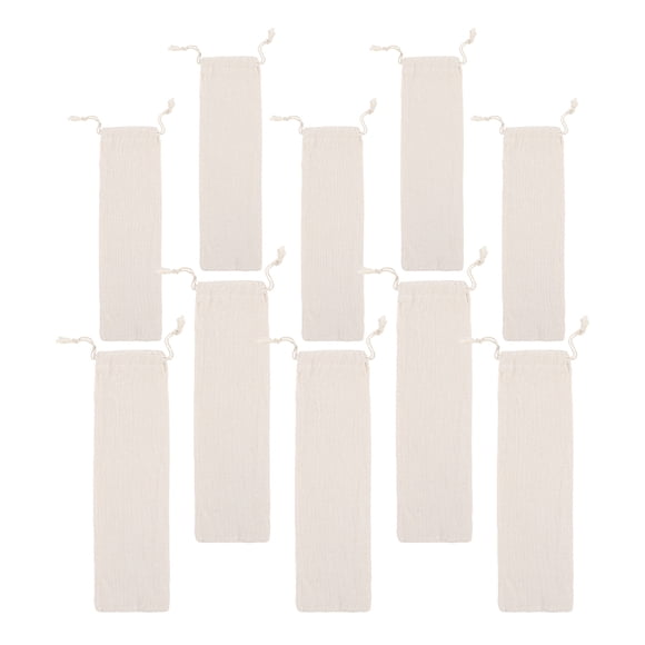 IDEANATEGRATE 10Ud Bolsas Para Pajitas Con Cordón Reutilizables De Y Lino Para Camping