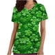 thumbnail image 1 of Fiudx Ofertas Del Día Blusa Informal de Manga Corta con Cuello En V para Mujer, Tops con Bolsillos, Estampados, a La Moda, 1 of 4