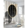 thumbnail image 3 of Shower Curtain, Abstract Art Black Gold Circle Mottled Geometric Moon Washable Shower Curtain with Hooks Bath Decor Fabric Shower Curtains for Bathroom, Hotel, Stalls, Bathtubs, 48x72 Inch, 3 of 6