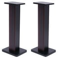 thumbnail image 4 of Denest 28" 1Pair Bookshelf Speaker Stands Surround Sound Home Theater Black Walnut NEW, 4 of 20