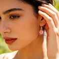 thumbnail image 4 of Lightweight Flower Dangle Earrings, Colorful Earrings, Lightweight Floral Dangle Earrings Set, 2D Acrylic Plumeria Flower Drop Earrings for Women, Colorful Tropical Jewelry Red 1Pair, 4 of 6