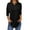 Black, variant on MIXUE Womens Summer Tops Summer Solid Color Stank Button Up 3/4 Sleeve Pullover Tee Shirts Streetwear,Black,XXL