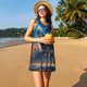 thumbnail image 3 of Easygdp Lonely Night Sky Wolf para Vestido Transpirable de Mujer, Vestido Suelto de Manga Corta con Pliegues y Bolsillos para el Verano, 3 of 7