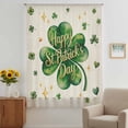 thumbnail image 2 of Green Shamrock Sheer Curtains 63 Inches Long, Spring Three Leaf Star Love Lucky Beige Light Filering Curtains, Breathable Simi Curtain Privacy Drapes for Living Room Bedroom Window Treatment, 2 of 9