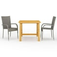 thumbnail image 3 of vidaXL Patio Dining Set 3 Piece Dining Table and Chairs Patio Conversation Set, 3 of 24