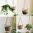 thumbnail image 7 of Hanging Planter Basket Seagrass Woven Plant Hangers Indoor Hanging Plant Holder Modern Storage Organizer Home Decor, Flower Basket Sundries Cosmetics Toys Storage Basket（Brown）, 7 of 7