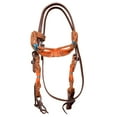 thumbnail image 2 of HILASON Western Wool Breast Collar Headstall Tack Set with Leather Tugs Turquoise & Brown, 2 of 6
