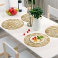 thumbnail image 6 of Ryvnso Gold Flower Round Plate Mats Dining Table Placemat Set of 4 for Holiday Decoration, 6 of 7