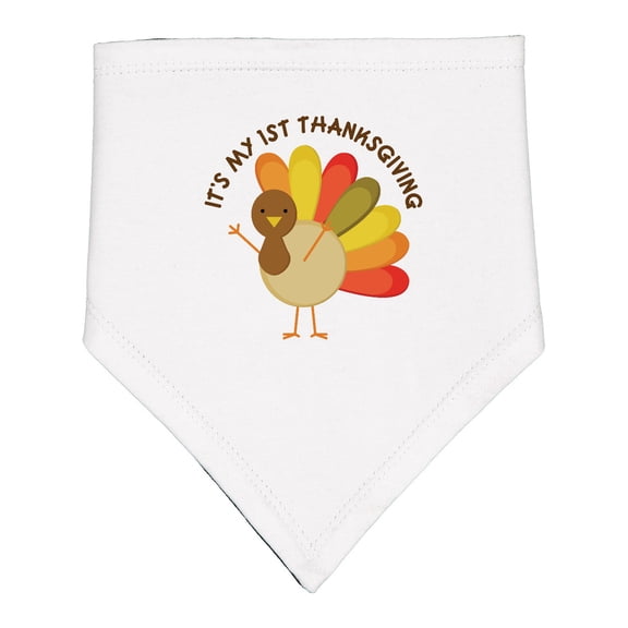 Inktastic It's My 1st Thanksgiving Baby Bandana Bib
