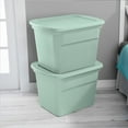 thumbnail image 4 of Sterilite 24 Pack 18 Gal Plastic Stackable Storage Container w/Lid, Mindful Mint, 4 of 5