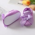 thumbnail image 4 of Baby Girls Satin Cloth Bowknot Princess Dress Shoes Toddler Non-Slip Soft Sole First Walkers Walking Shoes Headband Set, 4 of 5